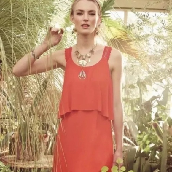 Maeve Red Tiered Dress - Picture 2 of 13